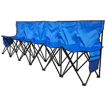 Folding Sports Bench with Backrest and Side Pockets for Outdoor or Indoor Use