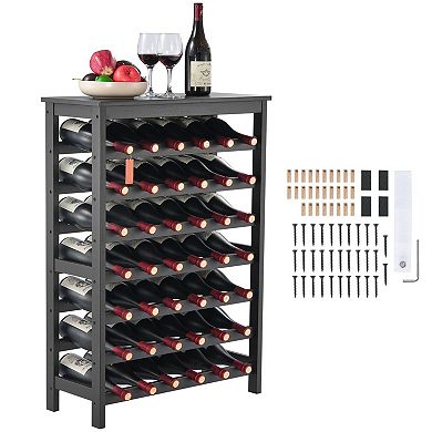 Freestanding Wine Rack Holds 42 Bottles for Kitchen or Dining Room