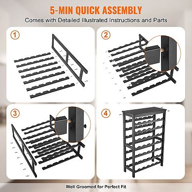 Freestanding Wine Rack Holds 42 Bottles for Kitchen or Dining Room