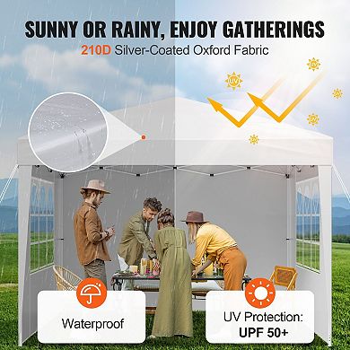 Pop-Up Canopy Tent with Sidewalls, Adjustable Height