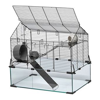Modern Hamster Cage with Ventilation and Clear Panels