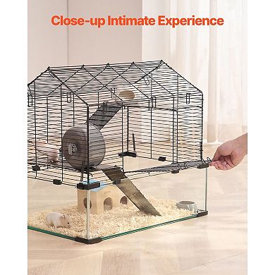Modern Hamster Cage with Ventilation and Clear Panels