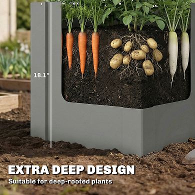 Outsunny Raised Garden Bed Galvanized Planter Box 1.4x1.4x1.5ft,