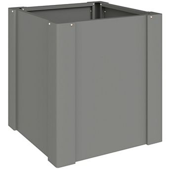 Outsunny Raised Garden Bed Galvanized Planter Box 1.4x1.4x1.5ft