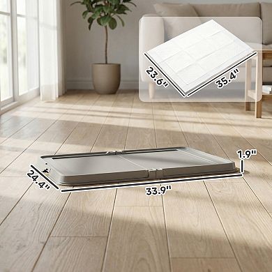 PawHut Pee Pad Holder, Foldable Dog Indoor Potty Tray, 34inch x 24.5inch