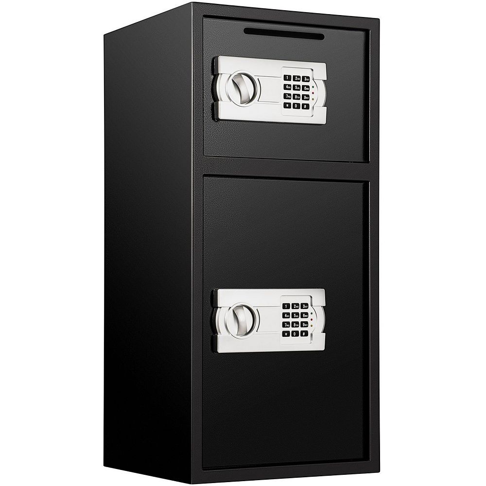 Digital Drop Slot Safe with Dual Compartment Storage and Keypad Lock
