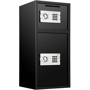 Digital Drop Slot Safe with Dual Compartment Storage and Keypad Lock