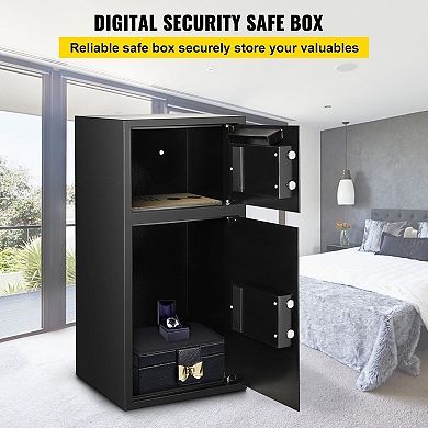 Digital Drop Slot Safe with Dual Compartment Storage and Keypad Lock