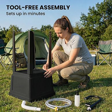 Outsunny Portable Camping Sink, Handwashing Station Basin,