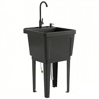 Outsunny Portable Camping Sink, Handwashing Station Basin,