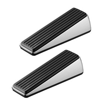 Floor Door Stopper for Bottom of Door Zinc Alloy Wedge with Wall Bumpers