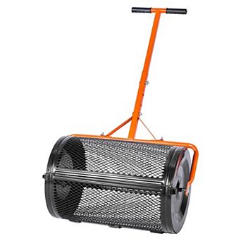 Steel Garden Spreader with 3-Height Handle for Even Lawn Coverage