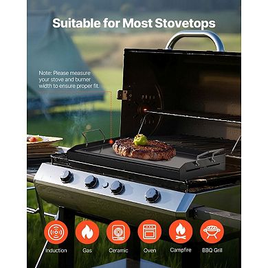 Carbon Steel Griddle for Gas and Electric Stovetops with Removable Handles