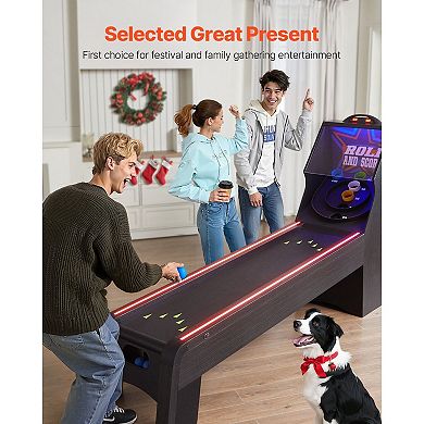 9-Foot Arcade Skeeball Table with Electronic Scoring and Multiple Play Modes