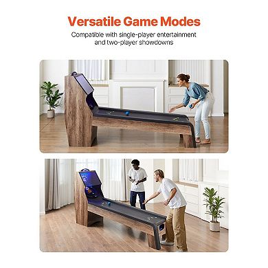 9-Foot Roll and Score Arcade Skeeball Table with LED Effects and Electronic Scorer