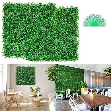 12-Pack Boxwood Hedge Wall Panels 10x10 in for Indoor and Outdoor Privacy