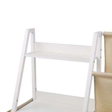 7-Compartment Bookshelf and Toy Organizer with Top Shelf and Side Pouch
