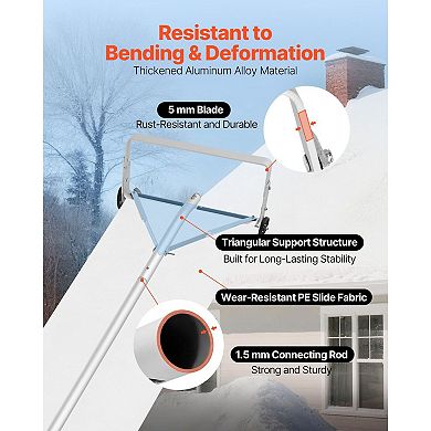 Adjustable Roof Snow Rake for Residential and Garage Use