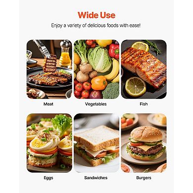 Compact Multifunction Panini Grill for Home or Small Kitchen Use, Non-Slip Feet