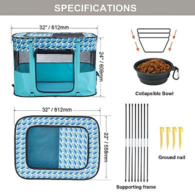 Foldable Pet Playpen for Cats, Dogs, and Small Pets, Indoor and Outdoor
