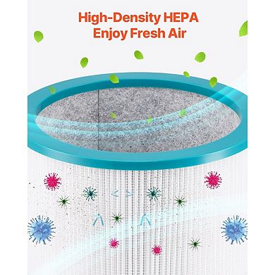 Bladeless Tower Fan with HEPA Filter, 8 Speeds, Remote Control