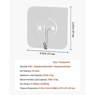 Adjustable Adhesive Wall Hook for Small Spaces in Bathroom or Bedroom