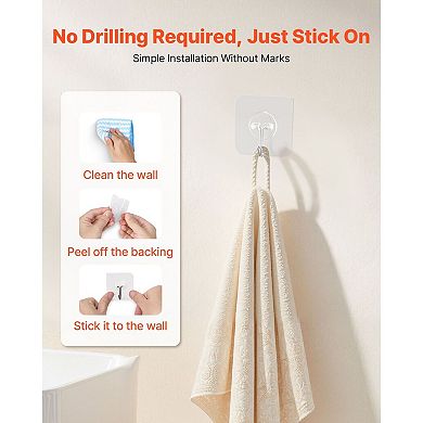 Adjustable Adhesive Wall Hook for Small Spaces in Bathroom or Bedroom