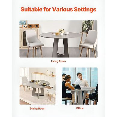 Compact Round Dining Table for Apartment or Home Office, Seats 46