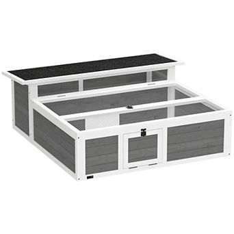 PawHut Tortoise Habitat with Run Area 44.5inch x42.1inch