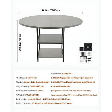 Round Dining Table for 46, Kitchen Table for Small Spaces