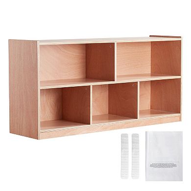 5-Compartment Wood Cubby Storage Cabinet for Bedroom or Classroom
