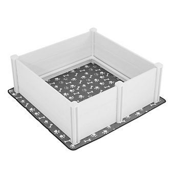 Adjustable Dog Whelping Box with Non-Slip Waterproof Pee Pad Included