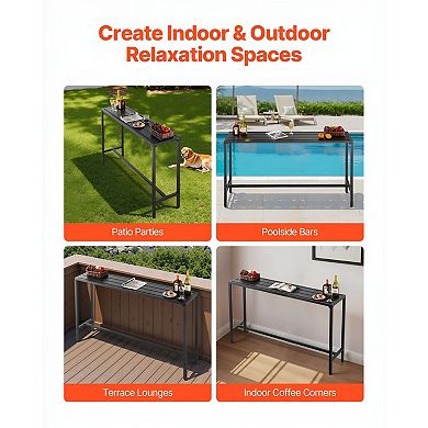 Patio Bar Table for 24 with Galvanized Steel Top