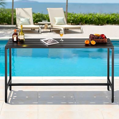 Patio Bar Table for 24 with Galvanized Steel Top