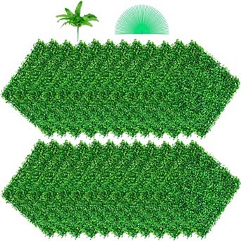 24-Pack Boxwood Hedge Wall Panels for Indoor and Outdoor Privacy