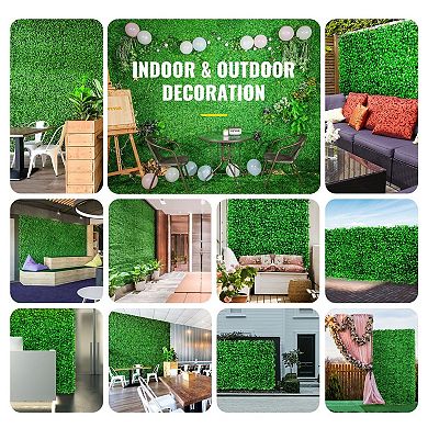 24-Pack Boxwood Hedge Wall Panels for Indoor and Outdoor Privacy