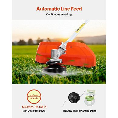 Gas String Trimmer and Brush Cutter 42.7CC for Lawn Edging and Overgrown Areas