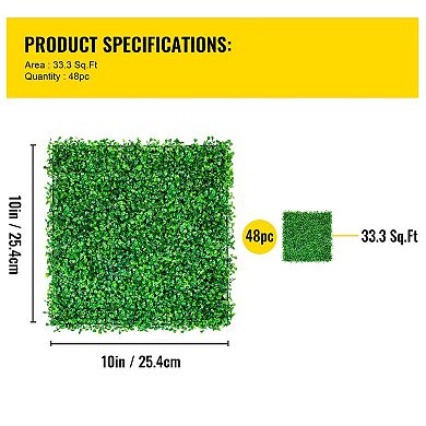 48-Pack Boxwood Hedge Wall Panels in for Indoor and Outdoor Privacy