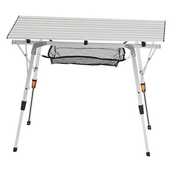 Adjustable Folding Camping Table 35 in for Picnics, Tailgates, RVs, and Outdoor Use
