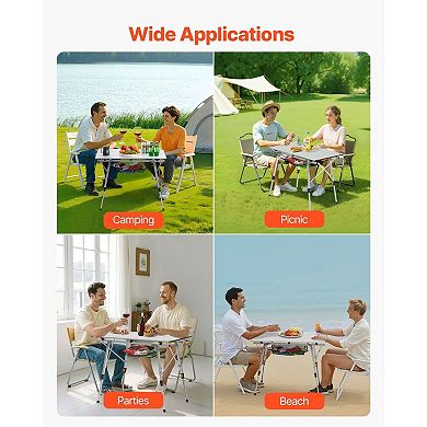 Adjustable Folding Camping Table 35 in for Picnics, Tailgates, RVs, and Outdoor Use