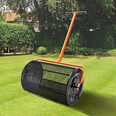 Adjustable Handle Garden Spreader for Soil, Fertilizer, and Lawn Amendments