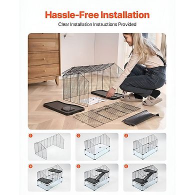 Compact Hamster Cage with Ventilation Holes, Washable Panels, Easy Assembly
