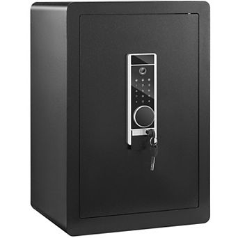 Biometric Lock Safe with Fingerprint Reader, Keypad, and Key Access