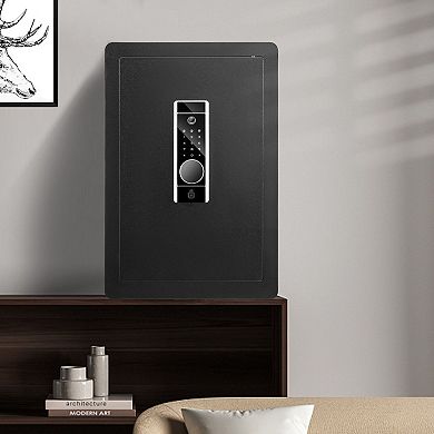 Biometric Lock Safe with Fingerprint Reader, Keypad, and Key Access