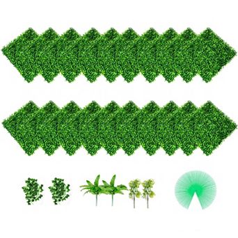 20-Pack Boxwood Hedge Wall Panels 20 x 20 in for Indoor and Outdoor Privacy