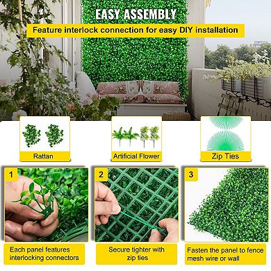 20-Pack Boxwood Hedge Wall Panels 20 x 20 in for Indoor and Outdoor Privacy