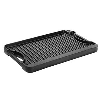 Cast Iron Griddle and Grill Flat and Ridged Surface for Family Meals