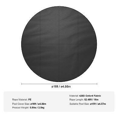 Heavy-Duty Round Pool Cover for Pools, Trampolines, and Pet Pools