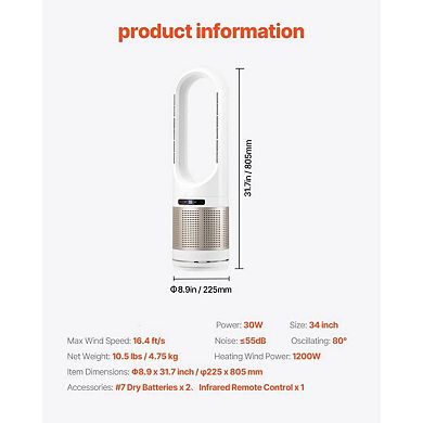 All-Season Tower Fan with HEPA Filter and Touch Control