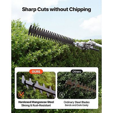 Gas Hedge and Yard Trimmer with Adjustable Head, Edger, and Brush Cutter